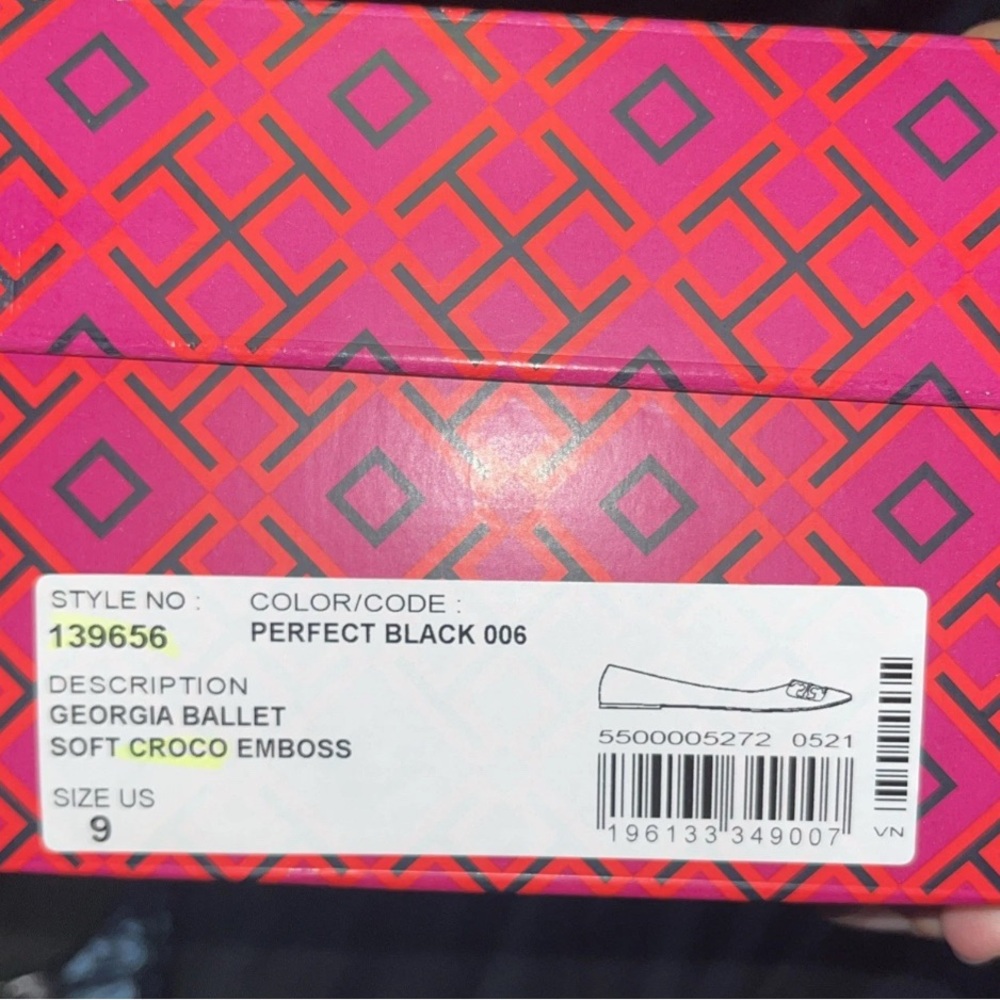 Tory Burch Black Embossed Loafers - Picture 2 of 3